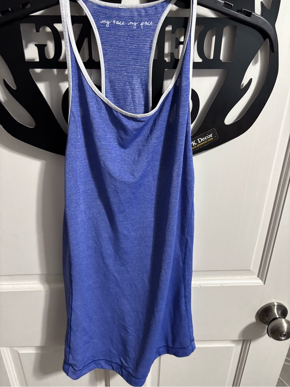 lululemon athletica Heathered Blue Racerback Tank with Contrast Trim